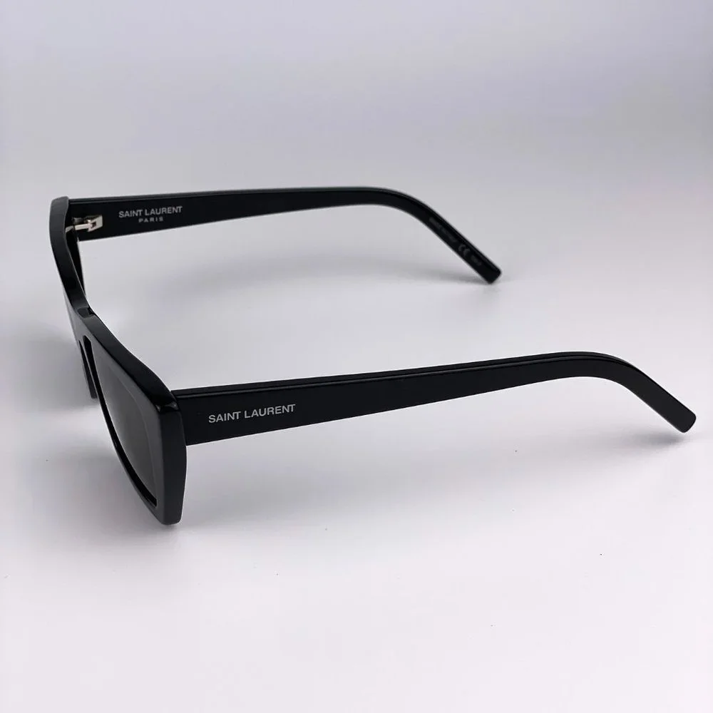 Saint Laurent Glossy Black Angular Cat-Eye Sunglasses - Picture 5 of 10